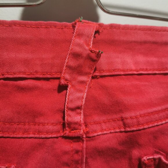 Tripp NYC red overdye skinny jeans with decorative zippers - Picture 5 of 9